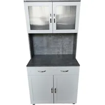 Hti-Living Küchenbuffet mit Glasteil 184 x 80 x 40 cm BETON WEISS BLANCA