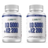 2 Dosen 480 Tabletten Vitamin D3 5000 IE + K2 MK7 200mcg Depot D3 K2