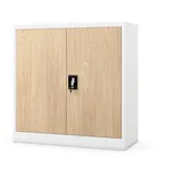 Jan Nowak Aktenschrank Metall Büroschrank abschließbar 90 cm BEATA 2 Böden Stahl (Stahl 0,6 mm Wandmontage möglich PZH-zertifiziert 93 cm) Aktenschrank 30 Ordner Schloss 2 Schlüssel kompakt 13 Farben braun