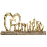 Cepewa Schriftzug Familie 32 x 16 x 5 cm Gold/Braun