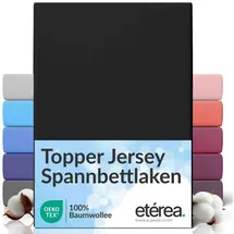 etérea Himmlische Qualität Spannbettlaken Jersey-Baumwolle 140 x 200 - 160 x 200 cm Schwarz