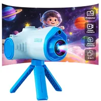 Kinderkamera, 3 in 1 Beamer Projektor Kamera 1080P Digitalkamera Fotoapparat Fotokamera Kinder, Weihnachten Geschenk Spielzeug für 3 4 5 6 8 7 9 10 11 12 Jahre Jungen und Mädchen, Blau