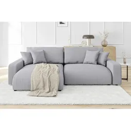 s-style möbel Ecksofa mit Schlaffunktion und Bettkasten in Cord-Stoff schöner Sitzkomfort, Ottomane links oder rechts bestellbar, mit Wellenfederung - Couches, Wohnlandschaften, Ecksofas