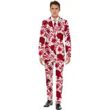 CHAKS Kostüm Halloween Designer Anzug 'Blutflecken' 3-tlg. - He rot XL