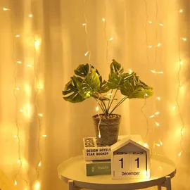 Montegoni Lichtervorhang LED 3x3 m PVC 300 LED Warmweiß