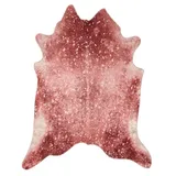 Gino Falcone Teppich Teppich modern Design, rose, Kuhfell-Optik, Höhe: 3 mm, Teppich Kuhfell-Optik rot 130 cm x 170 cm x 3 mm