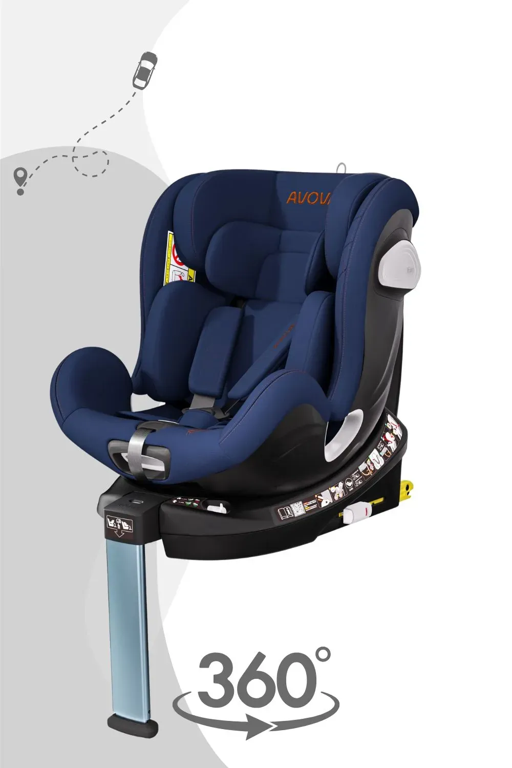 Avova Swan-Fix I-Size Reboard Kindersitz, Avova: Summer Blue
