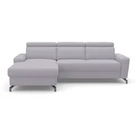 Ecksofa SIT & MORE "Scarlett L-Form" Sofas Gr. B/T: 258cm x 172cm, Luxus-Microfaser ALTARA NUBUCK, Recamiere links, Kopfteilverstellung, grau inklusive Kopfteilverstellung, wahlweise mit Bettfunktion, Bettkasten