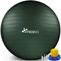 TRESKO Gymnastikball (Smaragdgrün, 85cm) mit Pumpe Fitnessball Yogaball Sitzball