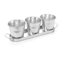 HENDI 3 Eimer mit Untergestell, Besteckfass, Besteckkorb, Utensilienhalter, Besteckmulde,