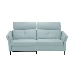 Ledersofa  3-sitzig Cedrik , blau , Maße (cm): B: 198 H: 101 T: 95