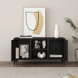 [en.casa] Kotka Lowboard 113 x 40 x 58 cm Schwarz Metall