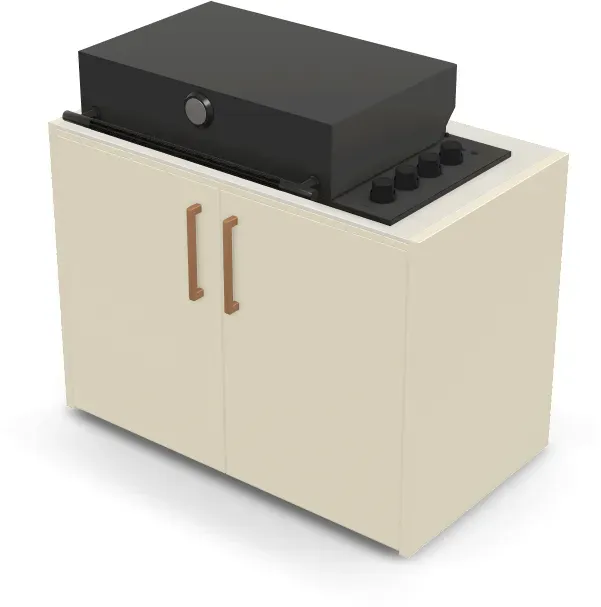 Brabura Box-Q 4-Brenner schwarz | Neuestes Edelstahlmodell - Iron Frost / Perle Blanche / Holzgriff
