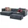 W.Schillig Ecksofa "around-the-block Mega-Sofa & Hocker, viel Platz, Breite 300cm, L-Form", blau (blau z69), B:300cm H:66cm T:164cm, Longlife Xtra-Leder Z69: Das feinnarbige, gedeckte Softleder Z69 besticht durch seine außergewöhnliche Weichheit im trendigen