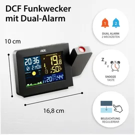 ADE Wetterstation mit Projektion Schwarz WS1911