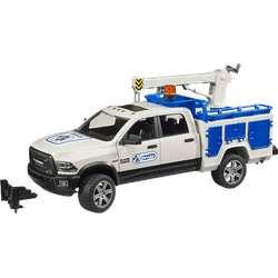 BRUDER 02509 RAM 2500 Service Truck mit Kran und Rundumleuchte Spielzeugauto
