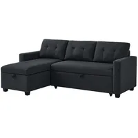 VitaliSpa Ecksofa Campina Polyester 3-Sitzer Anthrazit