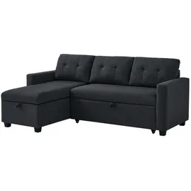 VitaliSpa Ecksofa Campina Polyester 3-Sitzer Anthrazit