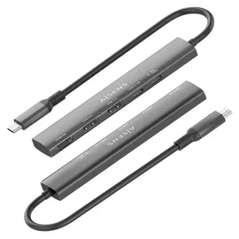 AISENS ASUC-5P022-GR USB-C 5 Ports), Dockingstation - USB Hub, Grau,