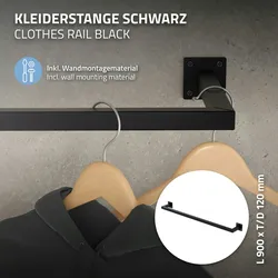 3x Kleiderstange Garderobenstange Garderobenhalter Stahl Kleiderständer Wand