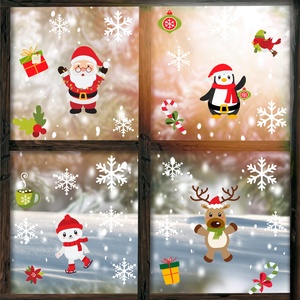 Glitzkind Fensterbilder Weihnachten | Weihnachtsdeko Fenster-Sticker Fenster-Deko zu Weihnachten für Kinder Weihnachts-Deko | Dekoration fürs Kinderzimmer Draußen | Winterdeko Fensterdeko