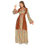 FIESTAS GUIRCA Hippie Kostüm Damen – Schlager Star Disco Outfit - Gr M 38–40 - Retro Hippie Kleidung Damen 70er Jahre Kostüm Erwachsene - Flower Power Anzug Karneval, Fasching Kostüm Damen, Fastnacht