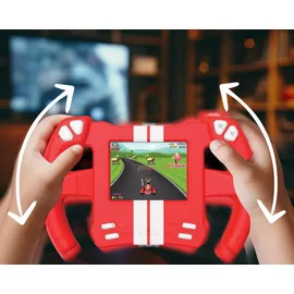 Lexibook Lexibook, Cyber Arcade Racing, Bewegungsgesteuerte Rennkonsole, 30 Renn-, Action- und Puzzlespiele, Steuerung durch Neigen, Rot, JL3150