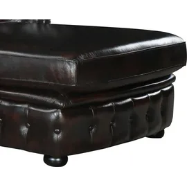 vente-unique Chesterfield Ecksofa BRENTON 100% Büffelleder - - Linke Ecke Links - Rotbraun -