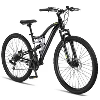 Chillaxx Bike Falcon Premium Mountainbike in 24 und 26 Zoll - Fahrrad für Jungen, Mädchen, Damen und Herren - Scheibenbremse- 21 Gang-Schaltung - Vollfederung (Schwarz-Disc-Bremse, 29 Zoll)