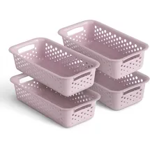 ProHome Aufbewahrungskorb modularer Kunststoffkorb 20 x 10 x 5 cm rosa