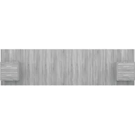 vidaXL Kopfteil mit Nachttischen Grau Sonoma Holzwerkstoff