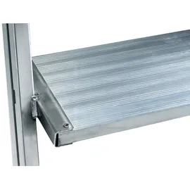 Günzburger MUNK Aluminium-Podestleiter beidseitig begehbar Aluminium geriffelt 3 Stufen