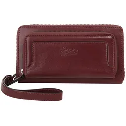 Geldbörse X-ZONE, rot (bordeaux), Leder, unifarben, leicht glänzend, klassisch, Kleinlederwaren, echt Leder
