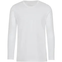 Longsleeve TRIGEMA "TRIGEMA Langarmshirt", Kinder, Gr. 116, weiß, 95% Baumwolle, 5% Elastan, Basic, Langarm, Shirts