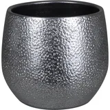 Keramik-Übertopf Hammerschlag Ø 29 cm x 27 cm Silber