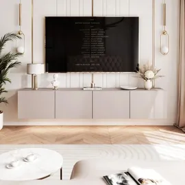 idohome TV-Lowboard 200 cm Beige Holzwerkstoff
