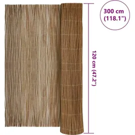 vidaXL Weidenzaun 120 x 300 cm Braun/Holz