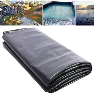 HDPE Teichfolie 2,0mm Stärke Fisch und Pflanzenfreundlich, Flexibel Gartenteiche Dichtungsfolie Teichmembran Folie für Fischteiche, Brunnen, Wassergarten und Wasserfall -Schwarz||6x6m/19.7x19.7ft
