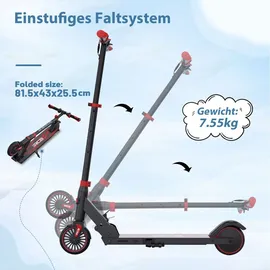 RCB Elektroroller für Kinder 12-16km Reichweite, Einstellbare Geschwindigkeit und Höhe, Faltbarer Elektroroller für Kinder, und Jugendliche - bis zu 20 Km/h, Max. 16Km, Faltbar Geschenk Kinder