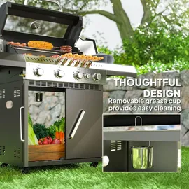 Outsunny Gasgrill 12 KW schwarz