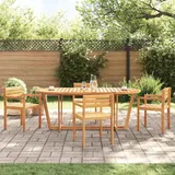 vidaXL Garten-Esstisch Oval 200 x 90 x 75 cm Akazie