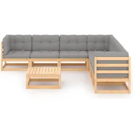 vidaXL 8-tlg. Garten-Lounge-Set mit Kissen grau