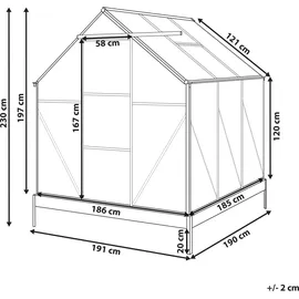 Beliani Apulia Kunststoff Silber Transparent 5 m2