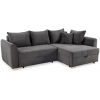 luma-home Eckcouch Cord 2-Sitzer Grau