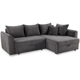 luma-home Eckcouch Cord 2-Sitzer Grau