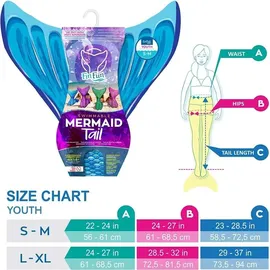 Fin Fun Meerjungfrau Mermaidens Blau S/M
