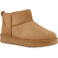 VAN HILL Damen Winter Boots Stiefeletten Profil-Sohle Schuhe 216511 Hellbraun, 40 - 40