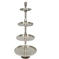 Etagere AMBIENTE HAUS "Etagere 4 Stufen Silber", silber (silberfarben), B:54cm H:130cm T:54cm, Aluminium, Servierplatten
