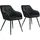 Tectake Esszimmerstuhl Marilyn gepolstert schwarz 2er Set