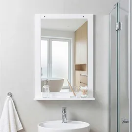 VCM Holz Badspiegel Wandspiegel Hängespiegel Flonali